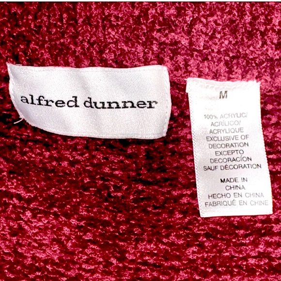 🪔ALFRED DUNNER🪔 FULL ZIP CUDDLY WARM VELOUR VELVETY CARDIGAN SWEATER EUC🎄 - Picture 6 of 12